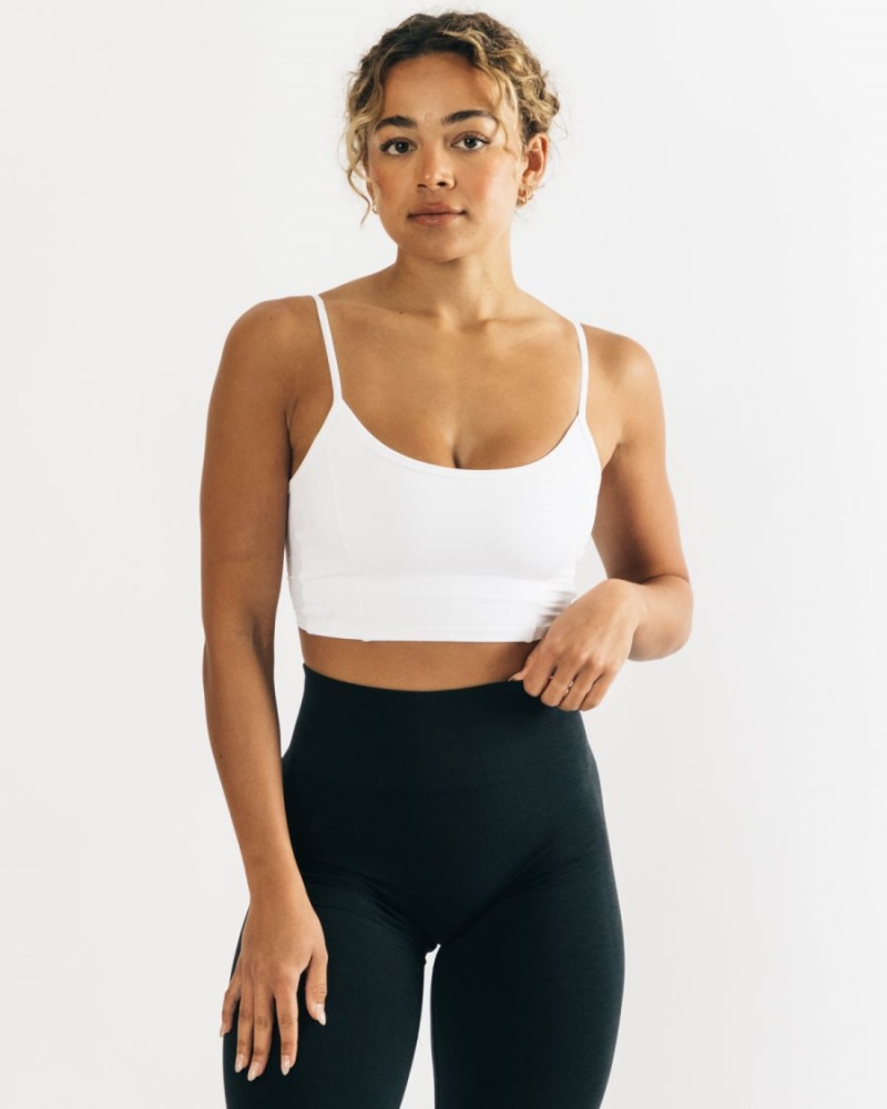 Camiseta sin Manga Alphalete Ultrasoft Allure Tank Mujer Blancas | KPLRUT-672