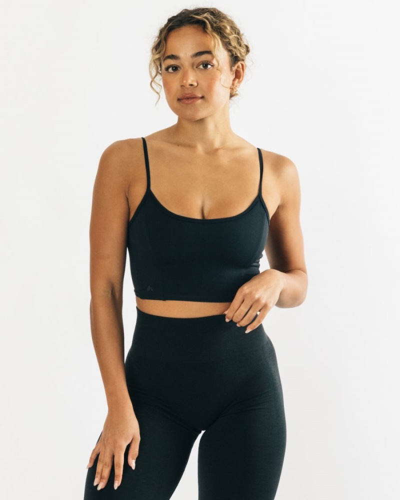 Camiseta sin Manga Alphalete Ultrasoft Allure Tank Mujer Negras | NJQFUD-815