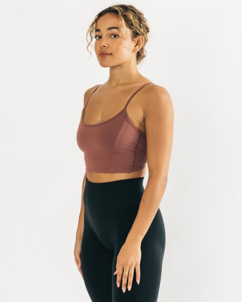 Camiseta sin Manga Alphalete Ultrasoft Allure Tank Mujer Mauve | EYMCZX-562