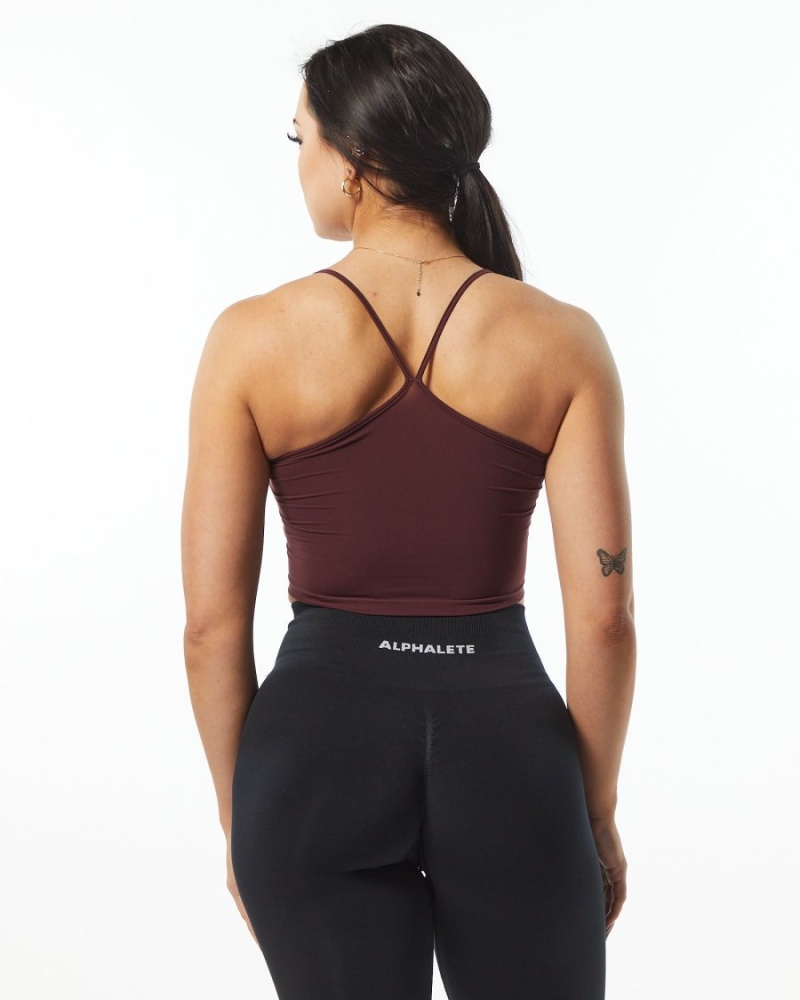 Camiseta sin Manga Alphalete Ultrasoft Camisole Tank Mujer Wine | NRSUAY-986