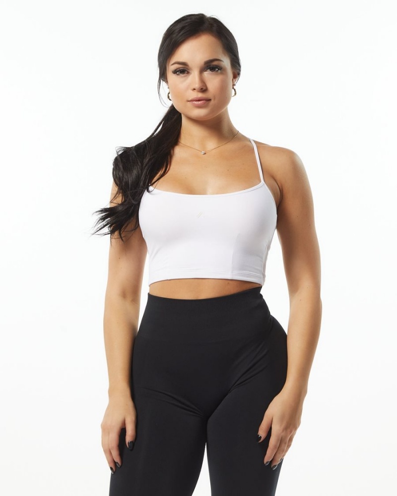 Camiseta sin Manga Alphalete Ultrasoft Camisole Tank Mujer Blancas | EWNZKA-869