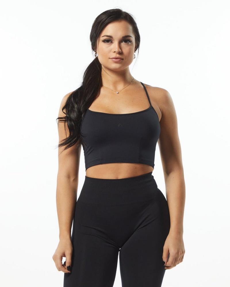 Camiseta sin Manga Alphalete Ultrasoft Camisole Tank Mujer Negras | IGRLBQ-402