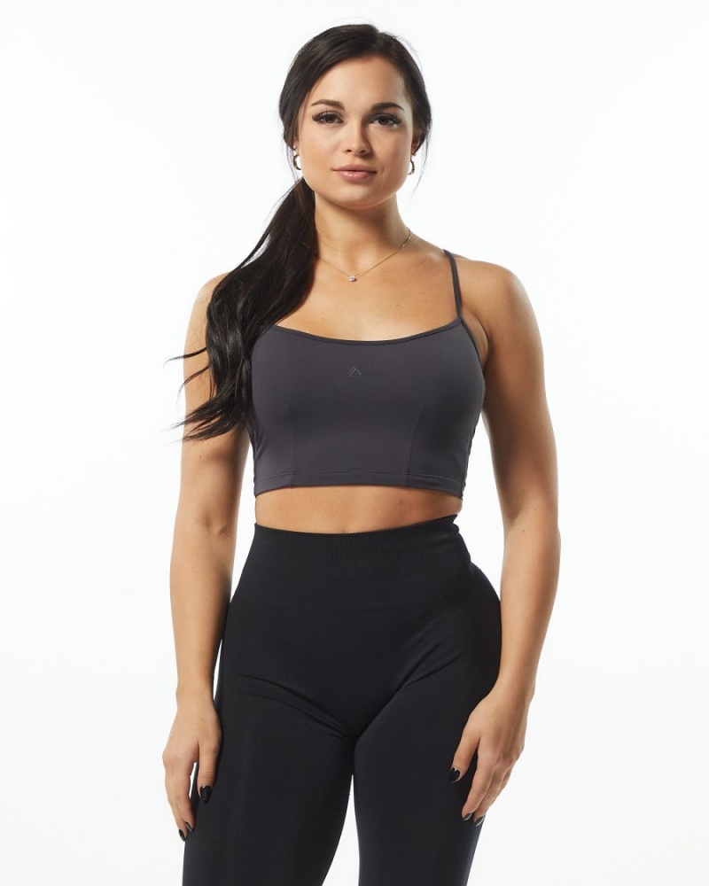 Camiseta sin Manga Alphalete Ultrasoft Camisole Tank Mujer Gris Oscuro | NOMYAP-032