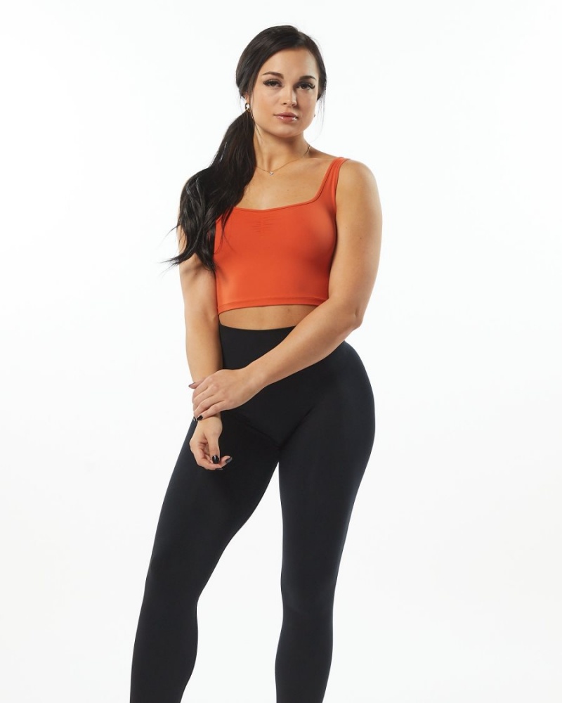 Camiseta sin Manga Alphalete Ultrasoft Square Neck Tank Mujer Naranjas | MKAZND-265