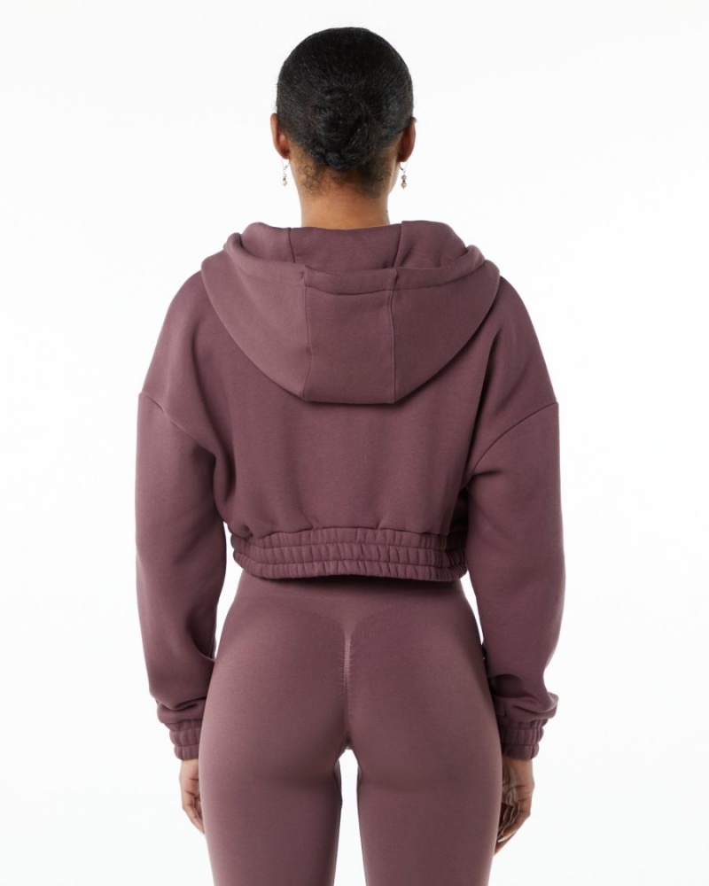 Chaquetas Alphalete Classic Capital Full-Zip Crop Jacket Mujer Autumn | GIZWUT-936