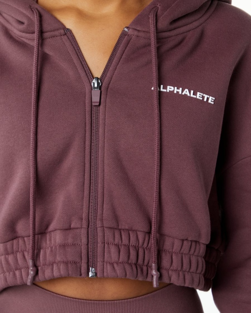 Chaquetas Alphalete Classic Capital Full-Zip Crop Jacket Mujer Autumn | GIZWUT-936