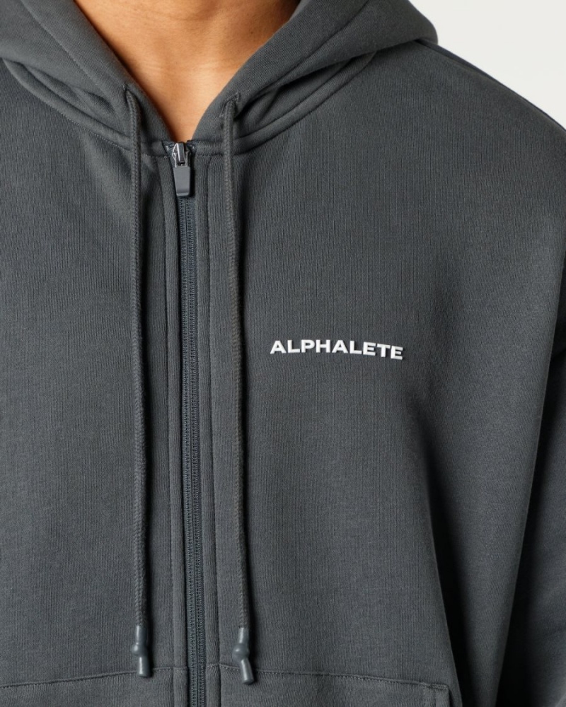 Chaquetas Alphalete Classic Full-Zip Jacket Hombre Smoke | FSNUEW-261