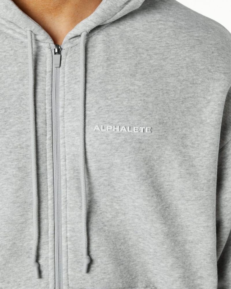 Chaquetas Alphalete Classic Full-Zip Jacket Hombre Gris | KBZPAC-634