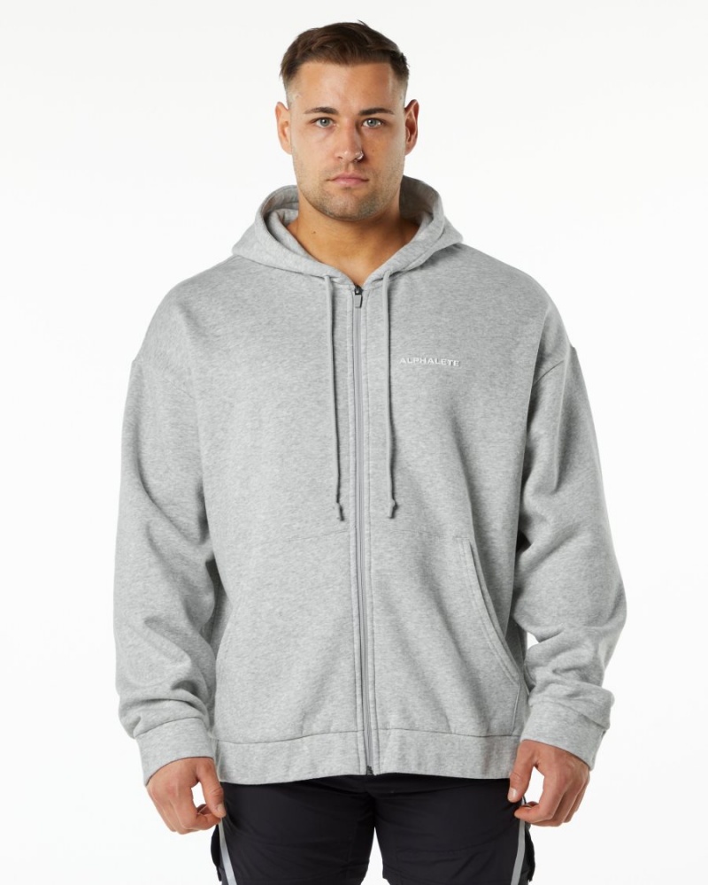 Chaquetas Alphalete Classic Full-Zip Jacket Hombre Gris | KBZPAC-634