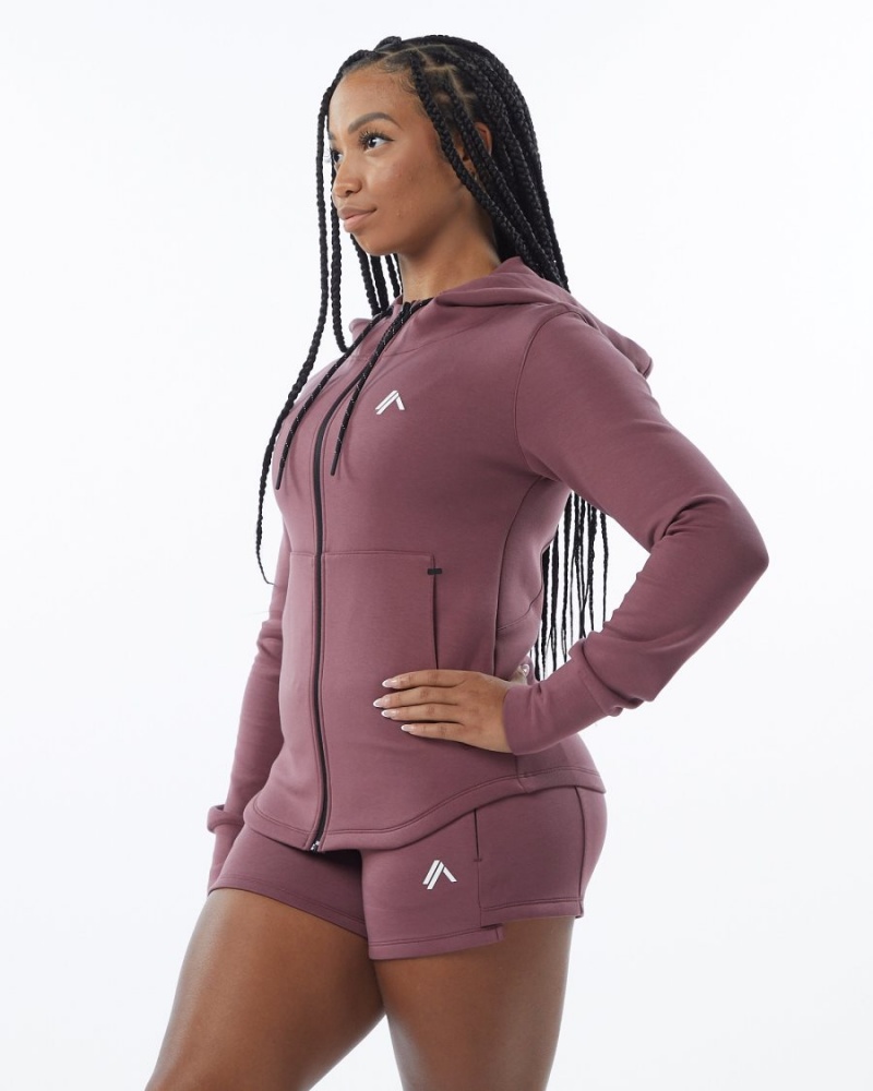 Chaquetas Alphalete ELMTS Atléticos Jacket Mujer Mauve | HSCWAR-987