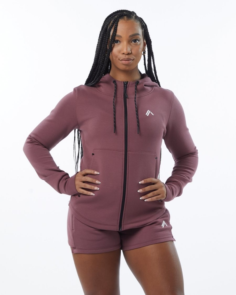 Chaquetas Alphalete ELMTS Atléticos Jacket Mujer Mauve | HSCWAR-987