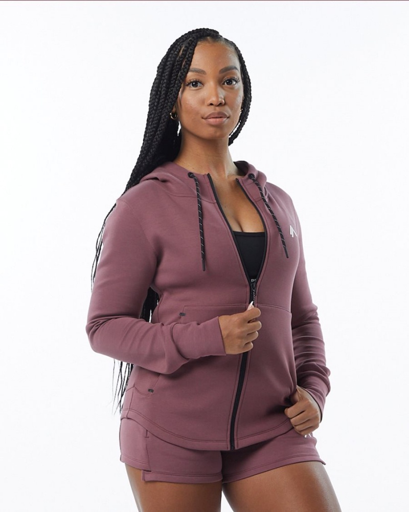 Chaquetas Alphalete ELMTS Atléticos Jacket Mujer Mauve | HSCWAR-987