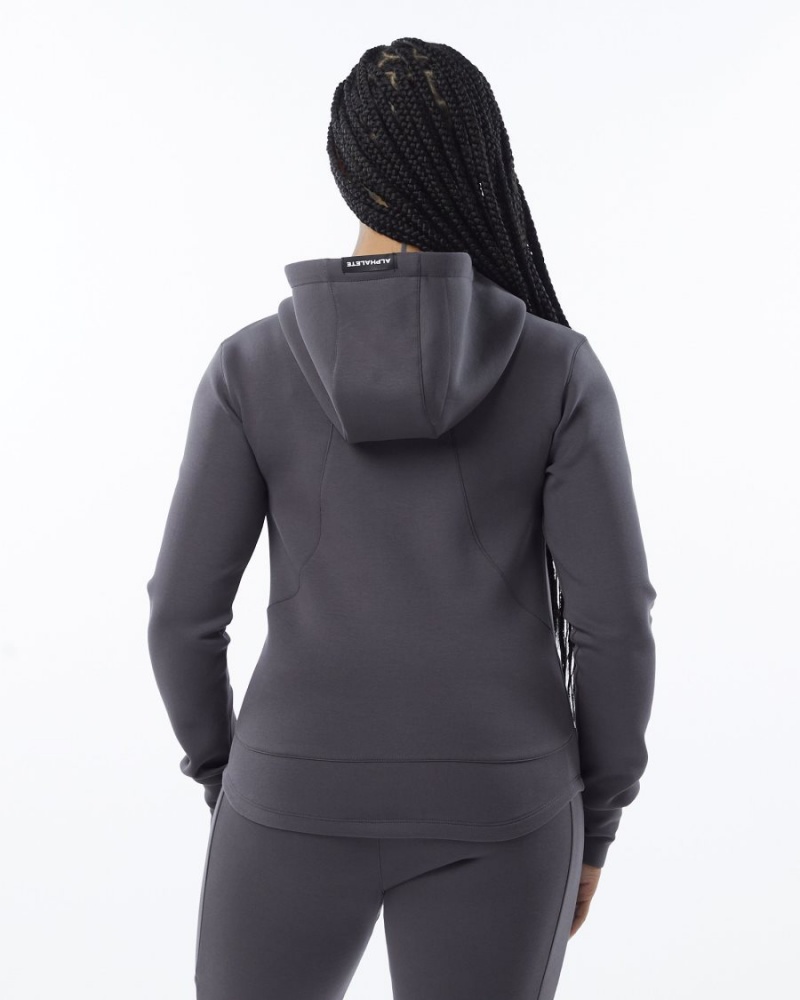 Chaquetas Alphalete ELMTS Atléticos Jacket Mujer Charcoal | DBVIAZ-516