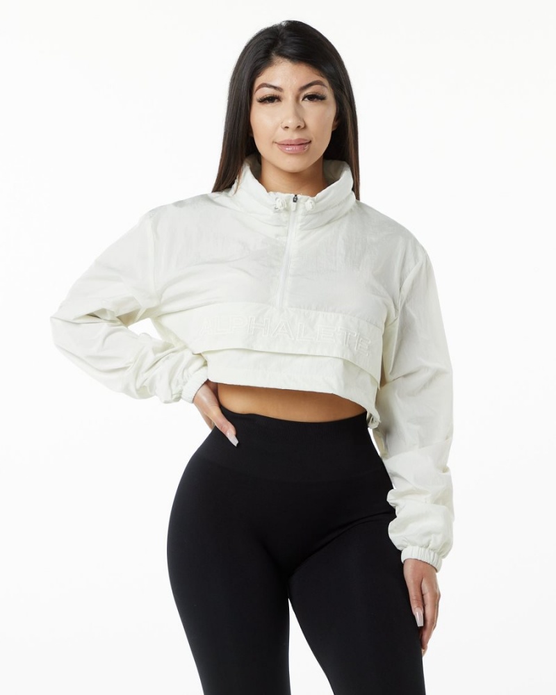 Chaquetas Alphalete Endure Crop Jacket Mujer Sage | HWTGND-148