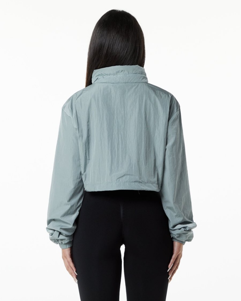 Chaquetas Alphalete Endure Crop Jacket Mujer Azules | FTWOPE-428