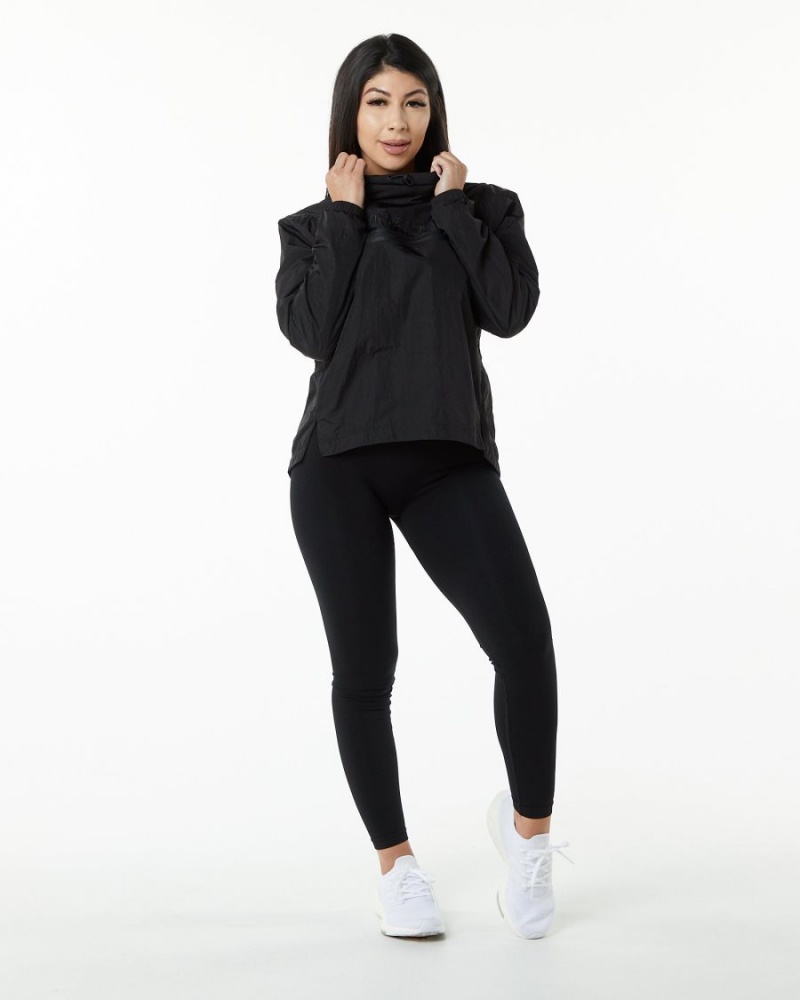 Chaquetas Alphalete Endure Pullover Mujer Negras | GVFOXL-890