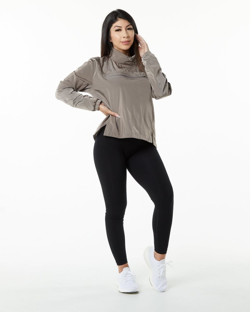 Chaquetas Alphalete Endure Pullover Mujer Marrones | IDVUEG-931