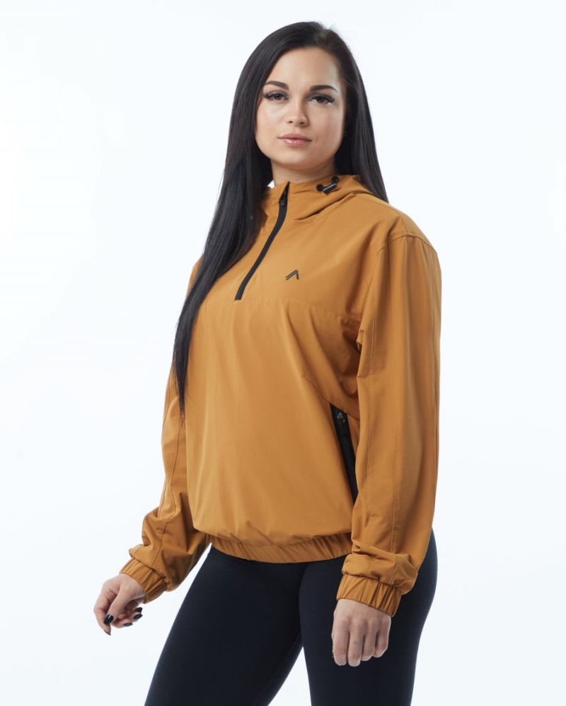 Chaquetas Alphalete Infinity Tech Jacket Mujer Chestnut | YFMUJZ-768