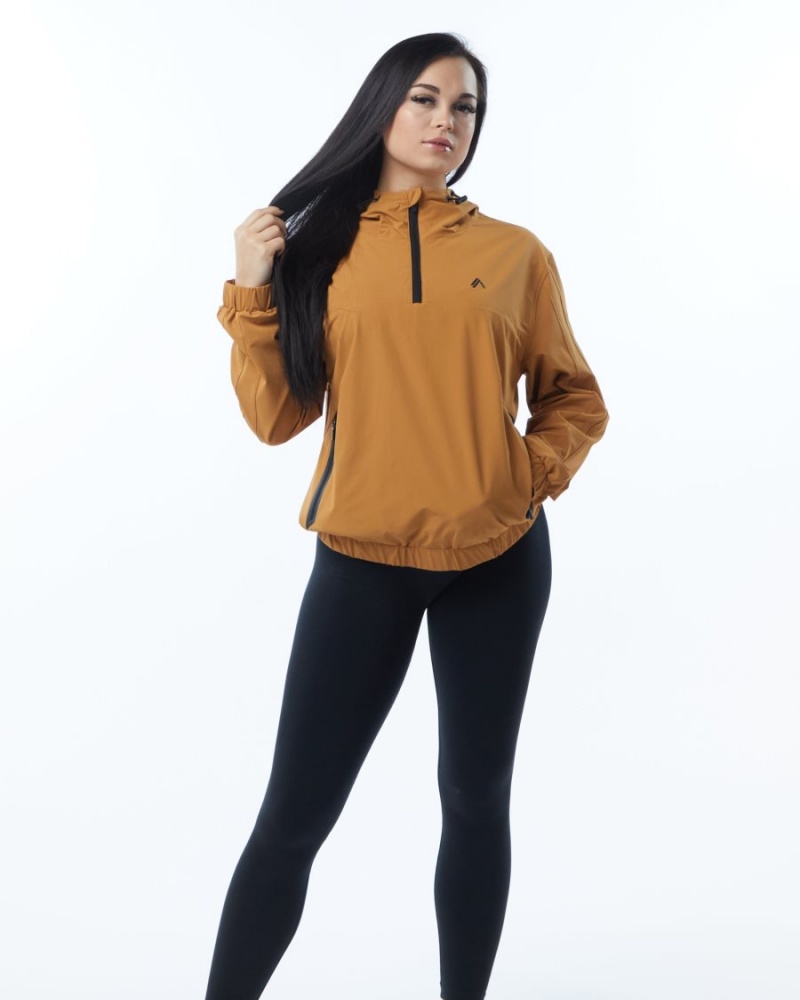 Chaquetas Alphalete Infinity Tech Jacket Mujer Chestnut | YFMUJZ-768