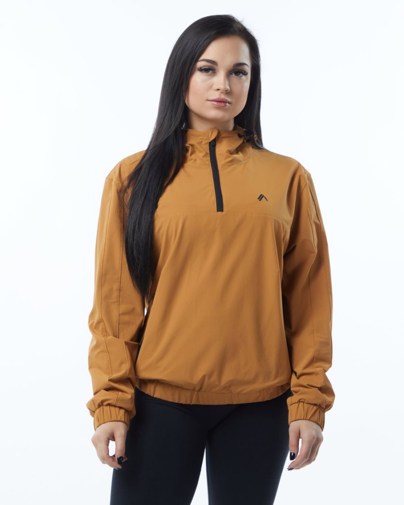 Chaquetas Alphalete Infinity Tech Jacket Mujer Chestnut | YFMUJZ-768