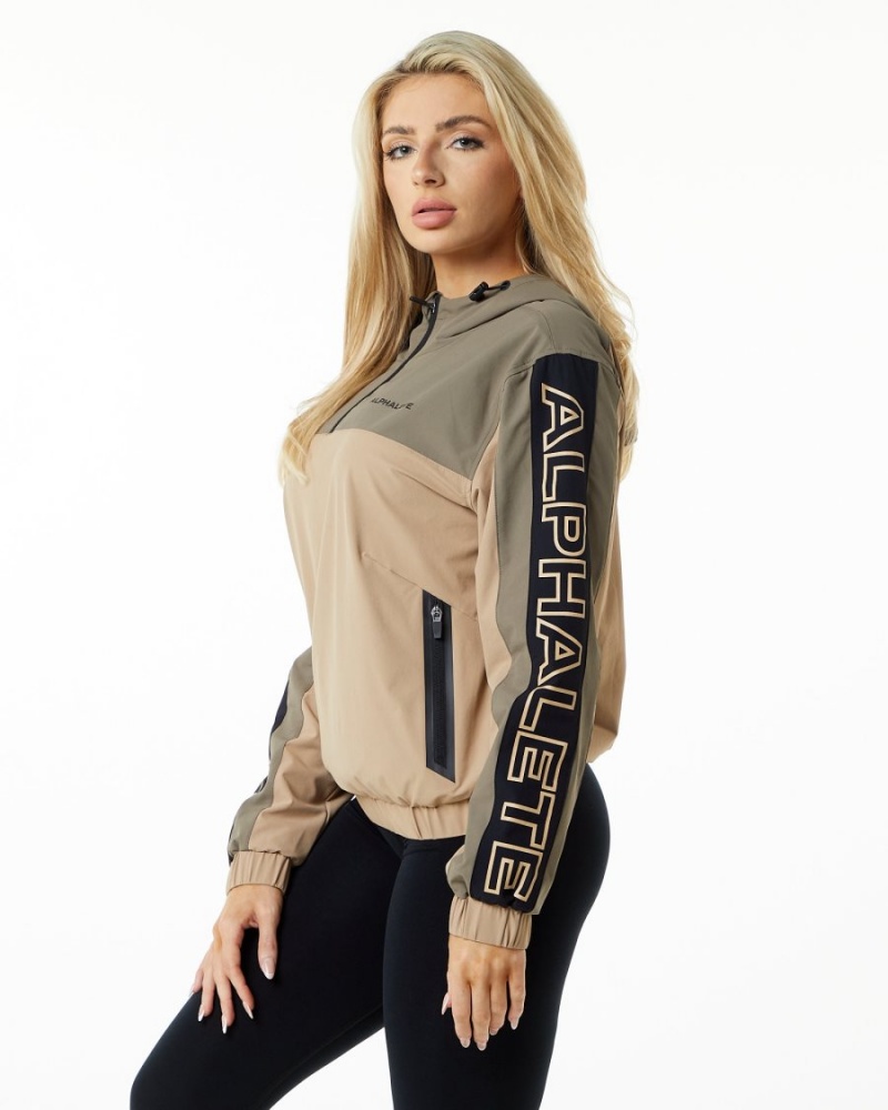 Chaquetas Alphalete Infinity Tech Jacket Mujer Desert Safari | KVRSMG-127