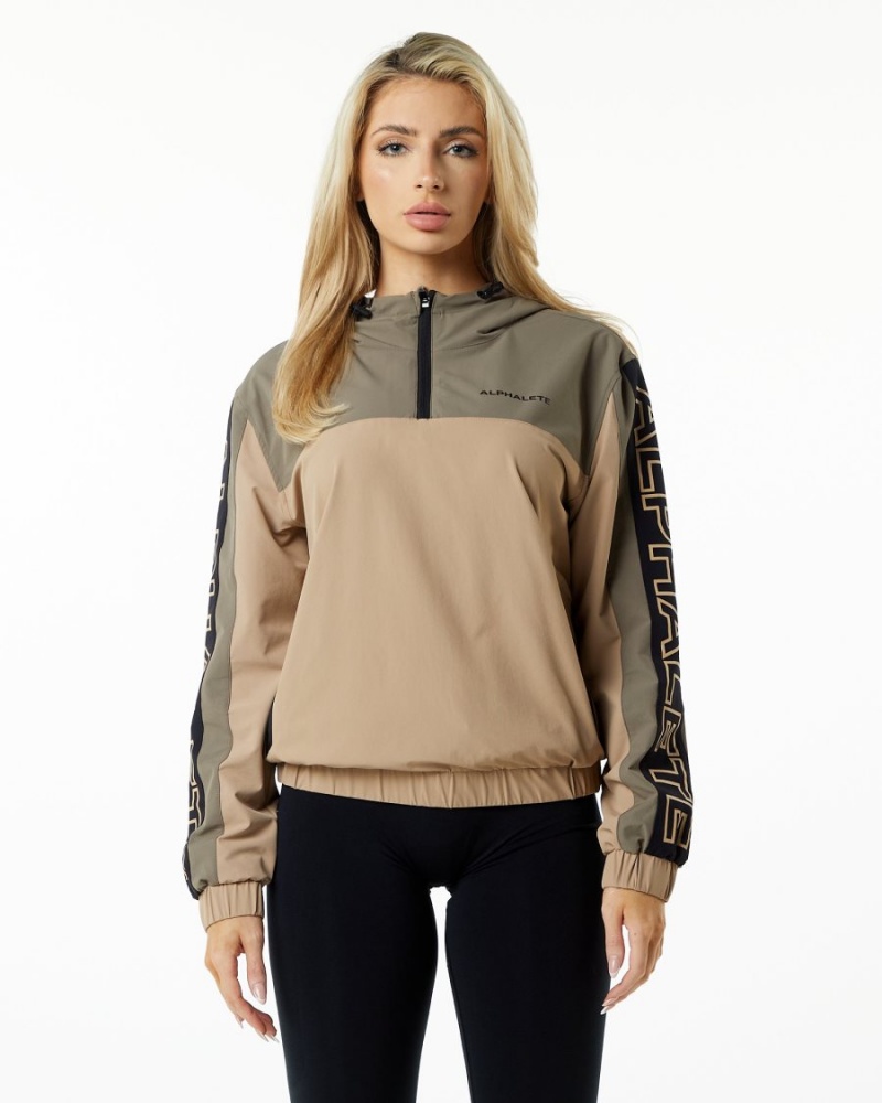 Chaquetas Alphalete Infinity Tech Jacket Mujer Desert Safari | KVRSMG-127