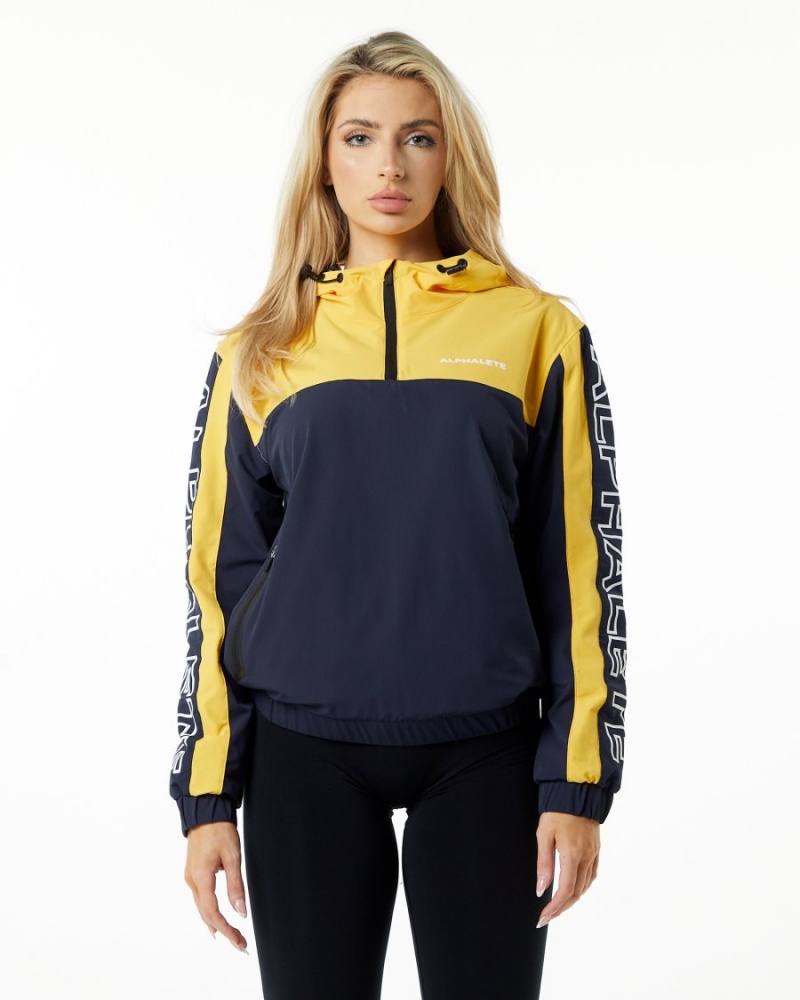 Chaquetas Alphalete Infinity Tech Jacket Mujer Amarillo | FVDWHY-518