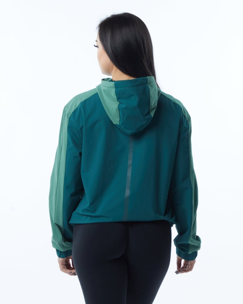 Chaquetas Alphalete Infinity Tech Jacket Mujer Verde | NDKPAI-762