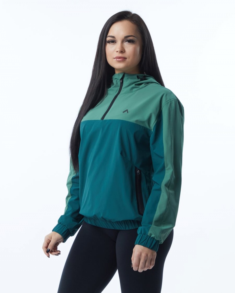 Chaquetas Alphalete Infinity Tech Jacket Mujer Verde | NDKPAI-762