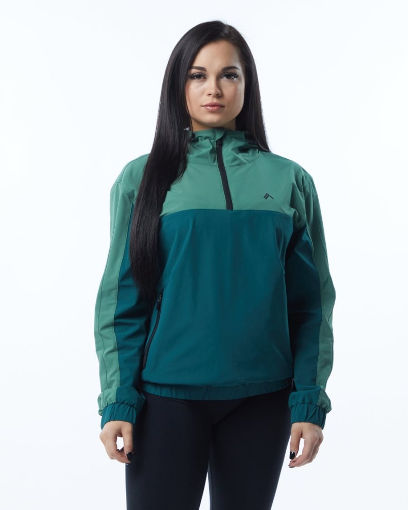 Chaquetas Alphalete Infinity Tech Jacket Mujer Verde | NDKPAI-762