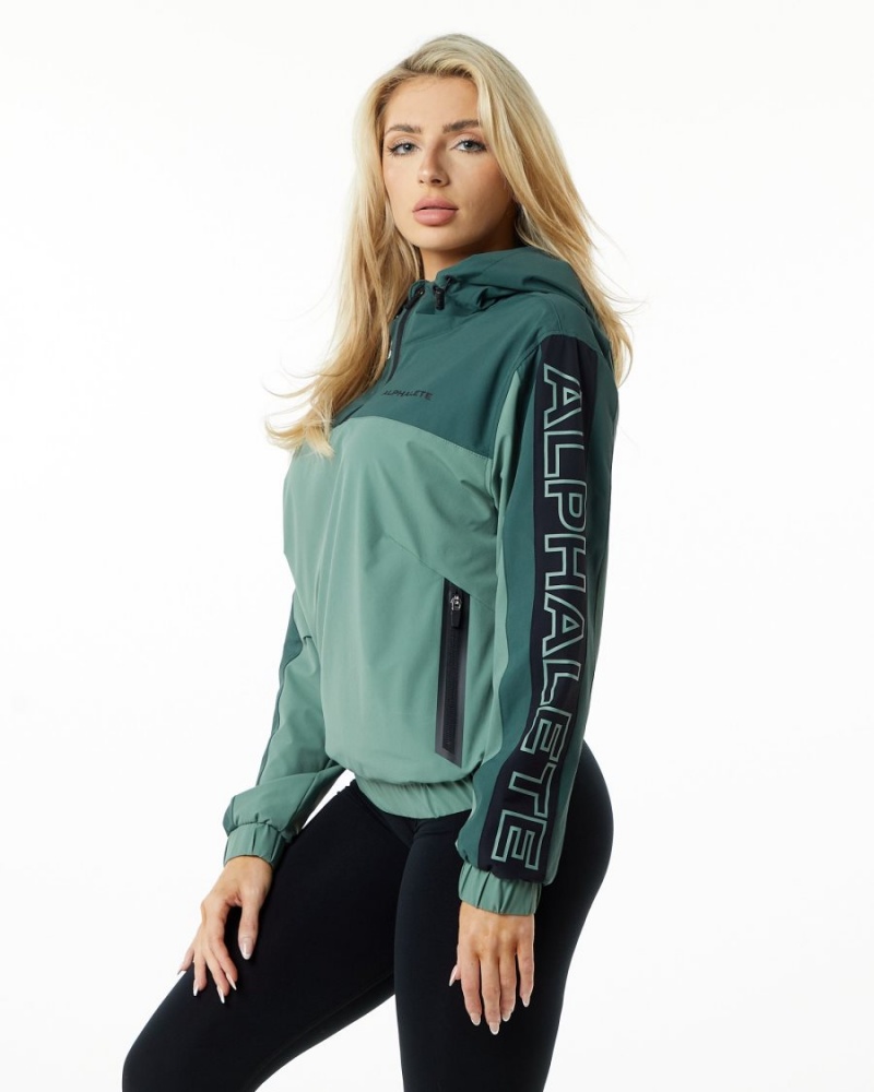 Chaquetas Alphalete Infinity Tech Jacket Mujer Wild Sage | EQIOTR-046