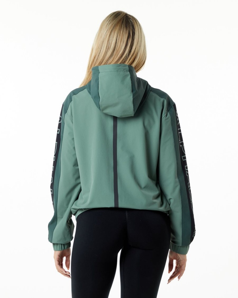 Chaquetas Alphalete Infinity Tech Jacket Mujer Wild Sage | EQIOTR-046