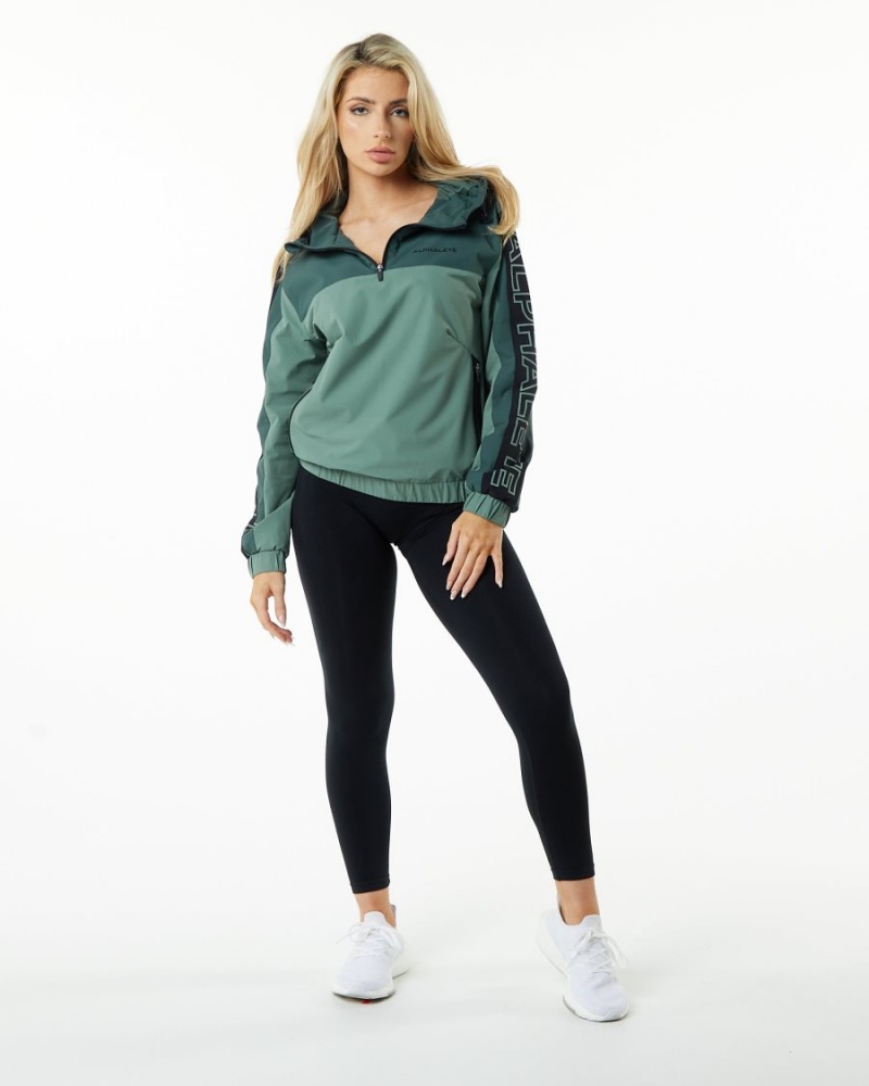 Chaquetas Alphalete Infinity Tech Jacket Mujer Wild Sage | EQIOTR-046