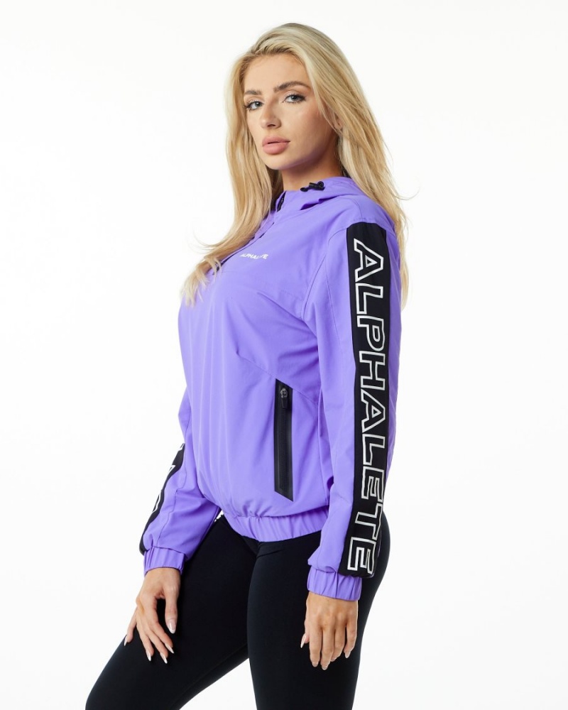 Chaquetas Alphalete Infinity Tech Jacket Mujer Synthetic Violet | YPRJZK-045