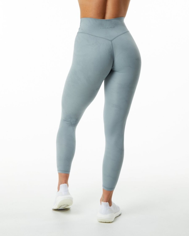 Leggins Alphalete Alphalux Wonder Legging 27" Mujer Washed Denim | VNWBZO-408