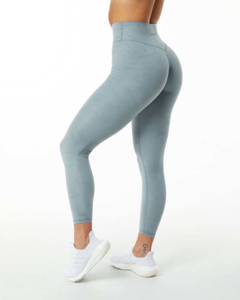 Leggins Alphalete Alphalux Wonder Legging 27" Mujer Washed Denim | VNWBZO-408