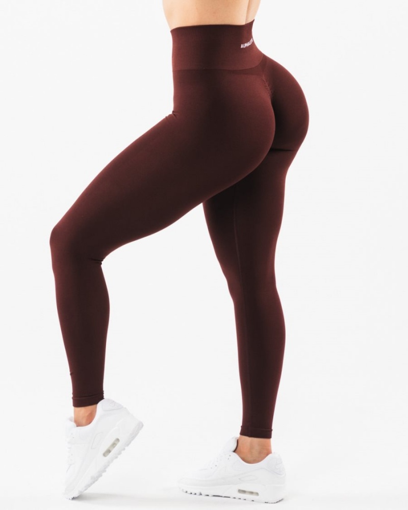 Leggins Alphalete Amplify Legging Mujer Sangria | KTANOC-910