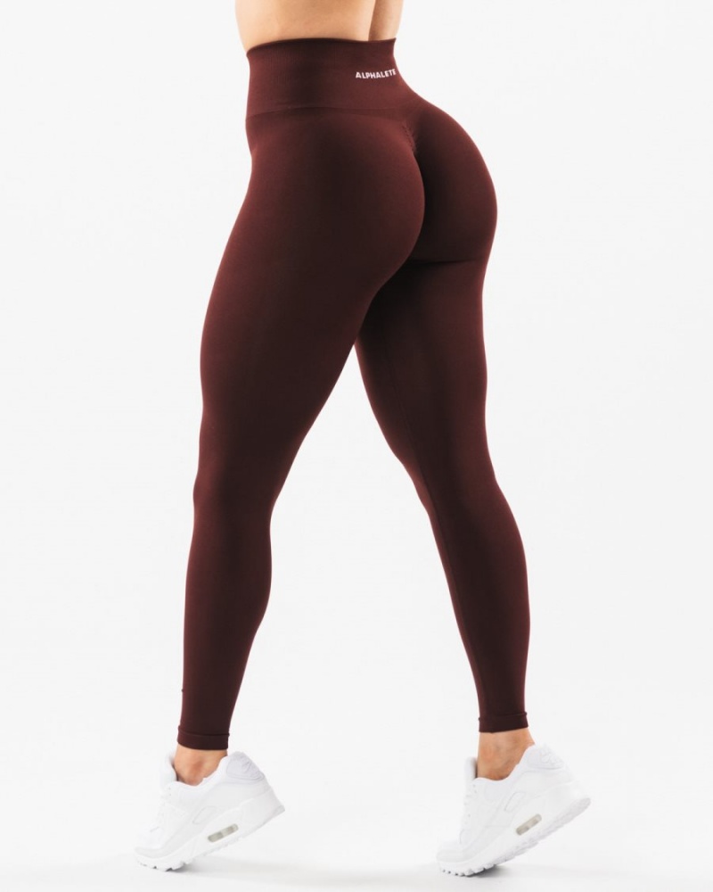 Leggins Alphalete Amplify Legging Mujer Sangria | KTANOC-910