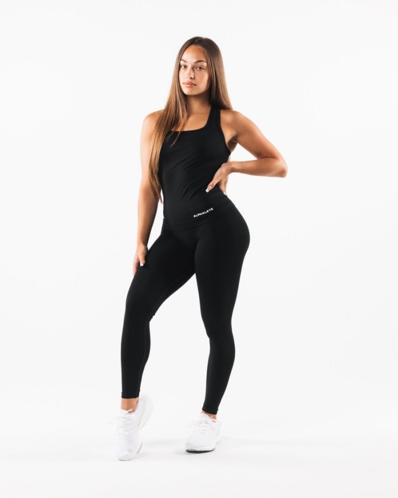 Leggins Alphalete Amplify Legging Mujer Negras | ZPDHVR-034