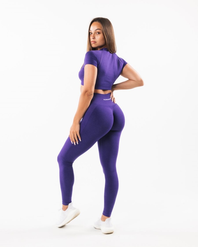 Leggins Alphalete Amplify Legging Mujer Moradas | HJAQKN-194