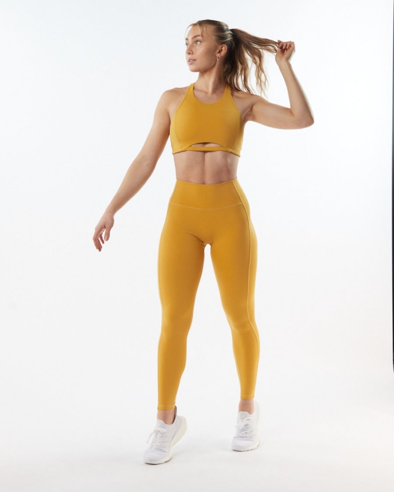 Leggins Alphalete Pulse Kinetic Legging Mujer Amarillo | IRMUYP-374