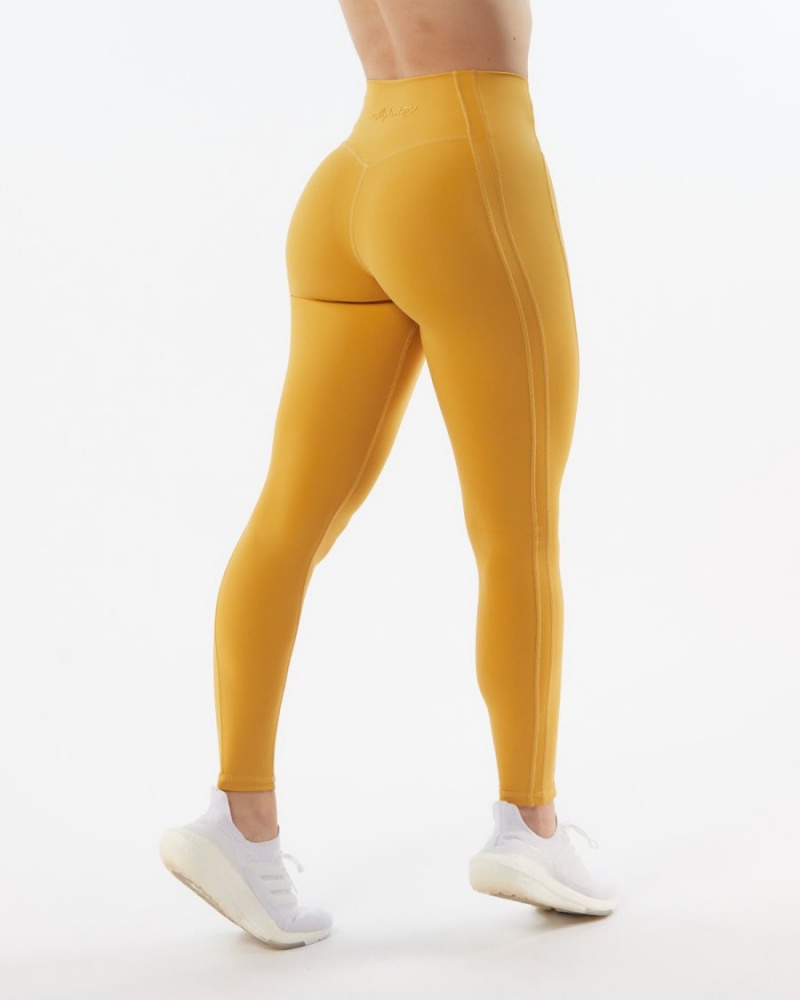 Leggins Alphalete Pulse Kinetic Legging Mujer Amarillo | IRMUYP-374