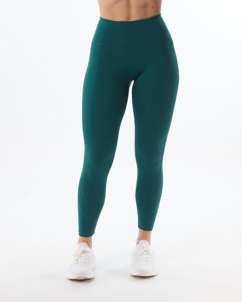 Leggins Alphalete Pulse Surge Legging Mujer Velvet Teal | HGULOF-538