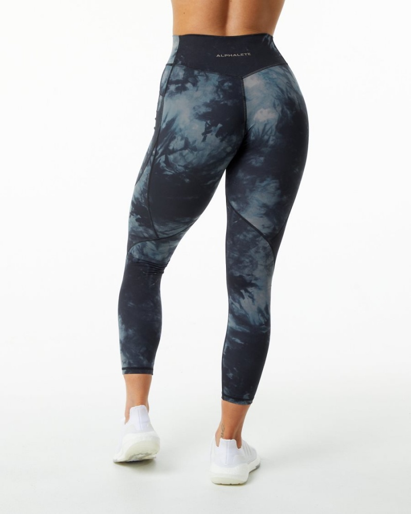 Leggins Alphalete Surface Pocket Legging Mujer Negras | KSROPB-428