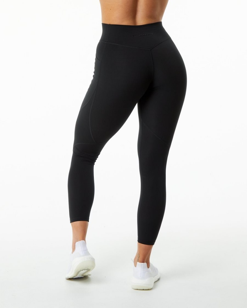 Leggins Alphalete Surface Pocket Legging Mujer Negras | XJLUSH-307