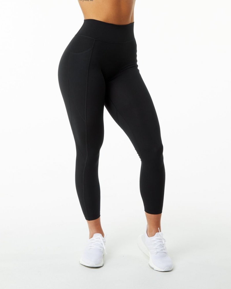 Leggins Alphalete Surface Pocket Legging Mujer Negras | XJLUSH-307