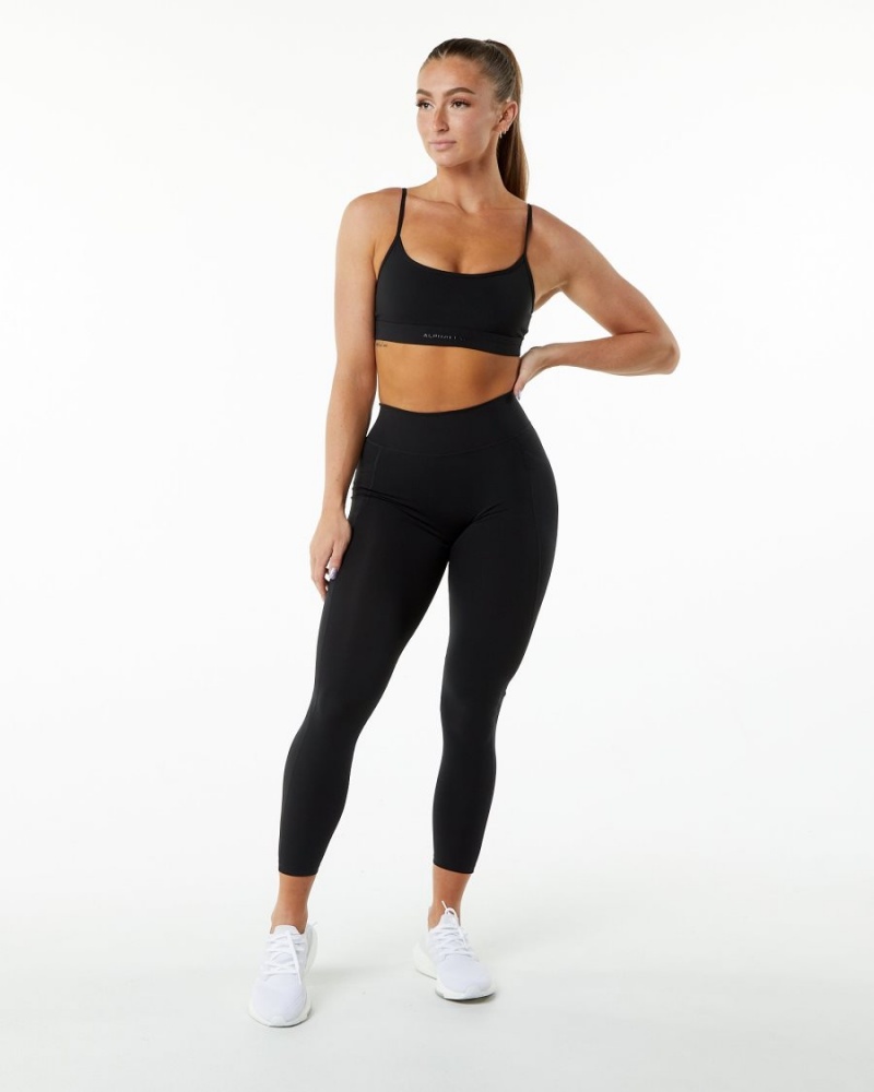 Leggins Alphalete Surface Pocket Legging Mujer Negras | XJLUSH-307