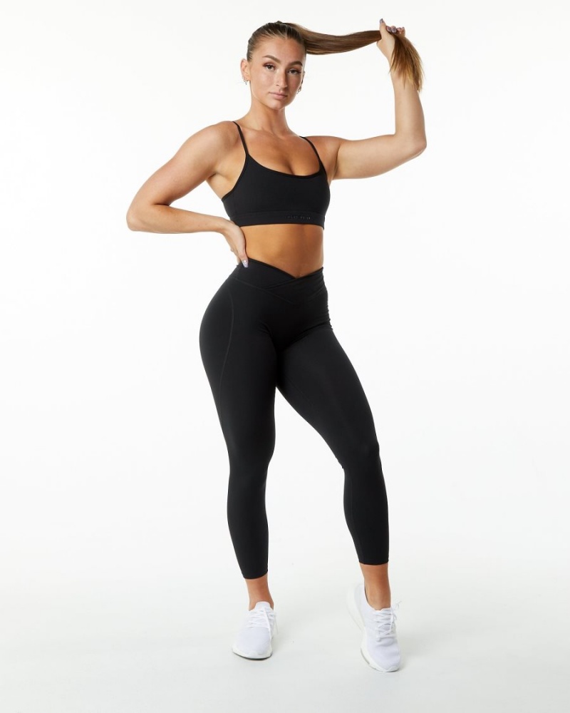 Leggins Alphalete Surface Power Legging Mujer Negras | FQVRGO-560