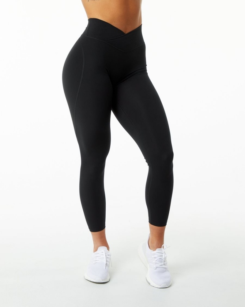 Leggins Alphalete Surface Power Legging Mujer Negras | FQVRGO-560