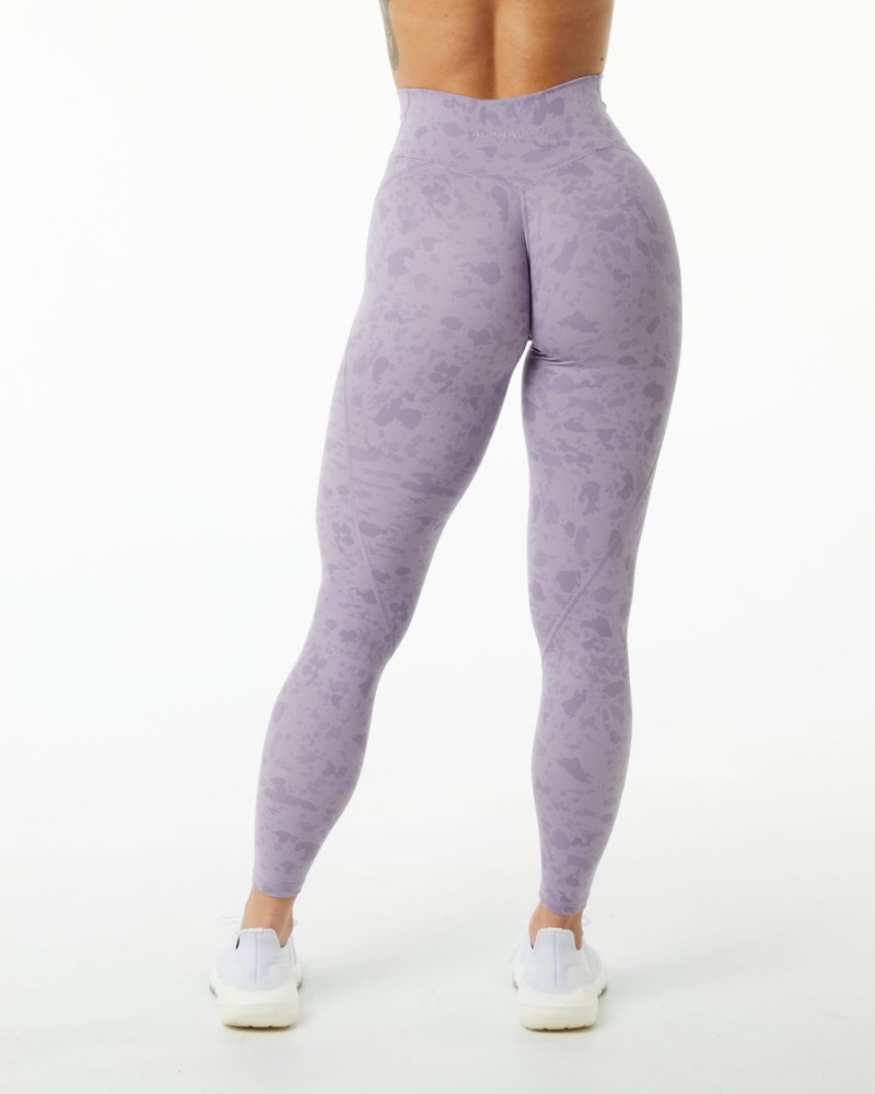 Leggins Alphalete Surface Power Legging Mujer Pebble Print Misty Lilac | LUFIBV-526